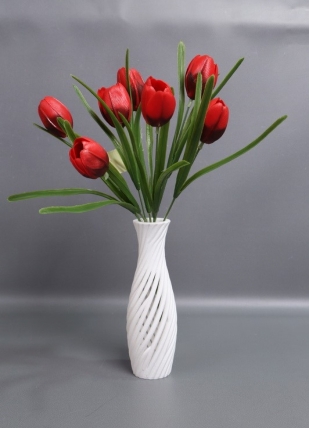 Искусственное растение - Тюльпаны силиконовые 32 см красный