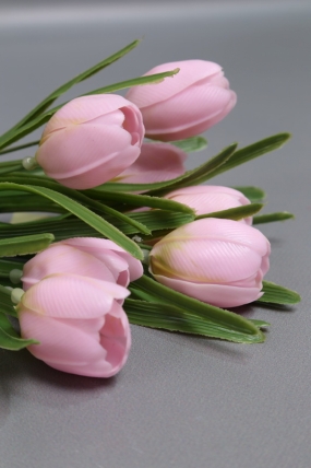 Искусственное растение - Тюльпаны силиконовые 32 см розовый