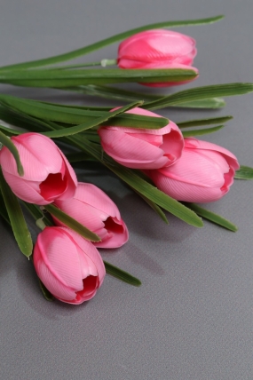 Искусственное растение - Тюльпаны силиконовые 32 см ярко розовый