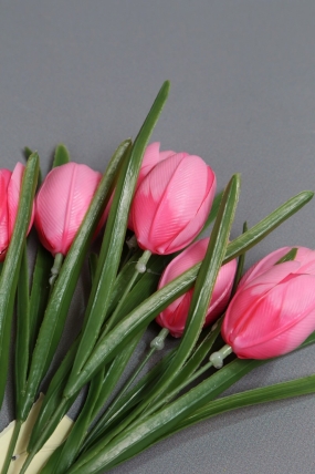 Искусственное растение - Тюльпаны силиконовые 32 см ярко розовый