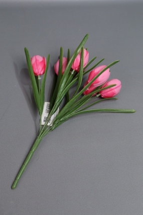 Искусственное растение - Тюльпаны силиконовые 32 см ярко розовый