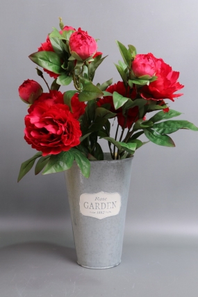 Искусственное растение - Ветка пиона садового 55см красный