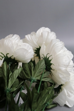 Искусственное растение - Ветка пиона 80см белая