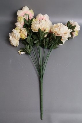 Искусственное растение - Ветка пиона 80см кремовая