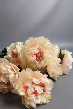 Искусственное растение - Ветка пиона 80см кремовая