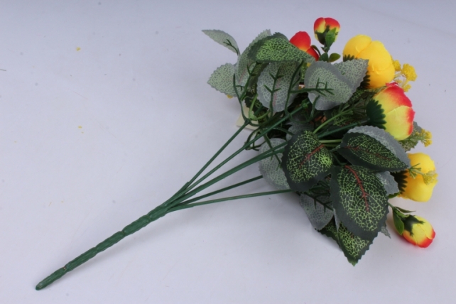 искусственное растение - ранункулюс красно-жёлтый h=30cm