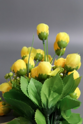 Искусственное растение -  Ранункулюс пышный 25 см желтый