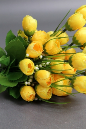 Искусственное растение -  Ранункулюс пышный 25 см желтый