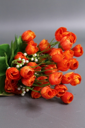 Искусственное растение -  Ранункулюс пышный 25 см оранжевый