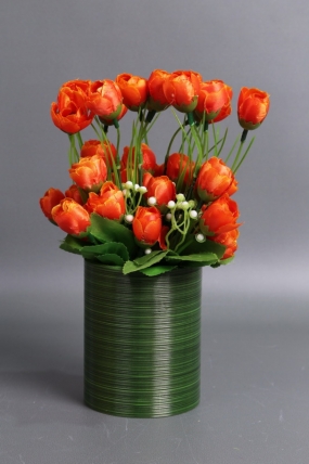 Искусственное растение -  Ранункулюс пышный 25 см оранжевый