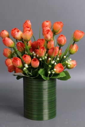 Искусственное растение -  Ранункулюс пышный 25 см персик