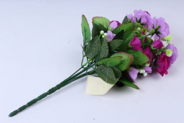 искусственное растение - роза с белыми ягодами сиреневая  h=33cm