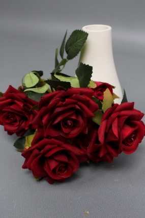 Искусственное растение -  Розы кустовые 30см бордо