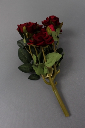 Искусственное растение -  Розы кустовые 30см бордо