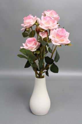 Искусственное растение -  Розы кустовые 30см розовый