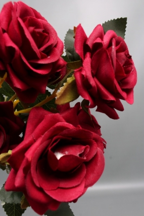 Искусственное растение -  Розы кустовые 30см винный