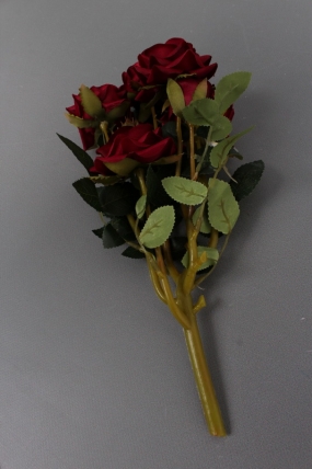 Искусственное растение -  Розы кустовые 30см винный