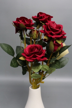 Искусственное растение -  Розы кустовые 30см винный