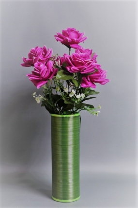 Искусственное растение -  Розы с гипсофилой 38 см пурпурные