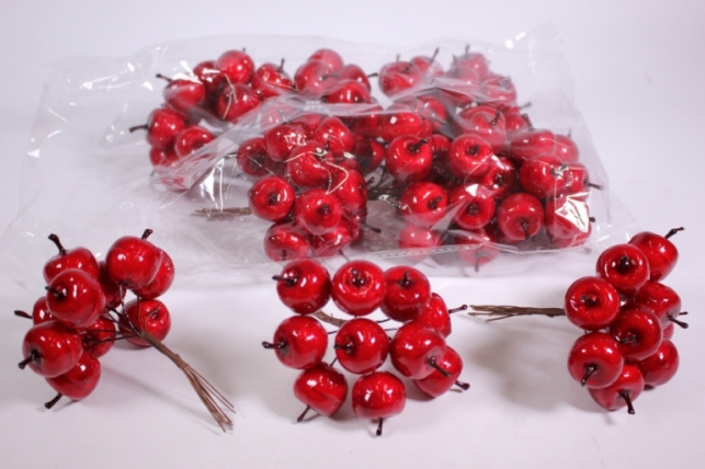 искусственные фрукты - яблоки пластиковые красные 2см (120шт в уп) sm2284 red