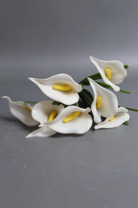 Каллы силиконовые букет белые 30см