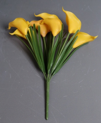 Каллы силиконовые букет желтые 30см