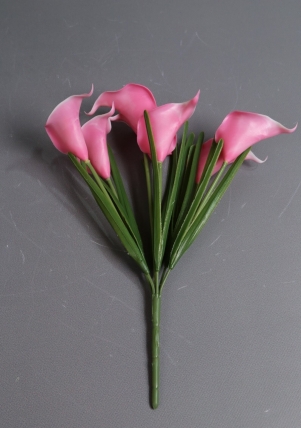 Каллы силиконовые букет коралл 30см