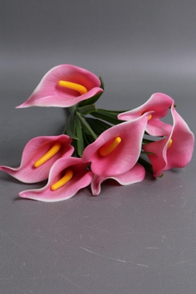 Каллы силиконовые букет коралл 30см