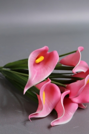 Каллы силиконовые букет коралл 30см