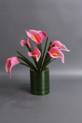 Каллы силиконовые букет коралл 30см