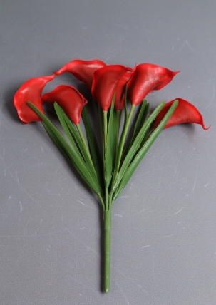 Каллы силиконовые букет красные 30см