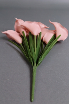 Каллы силиконовые букет розовые 30см