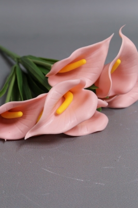 Каллы силиконовые букет розовые 30см