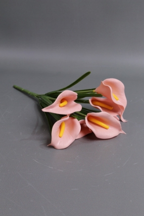 Каллы силиконовые букет розовые 30см