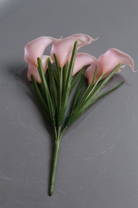 Каллы силиконовые букет светло-розовые 30см