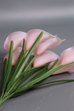 Каллы силиконовые букет светло-розовые 30см