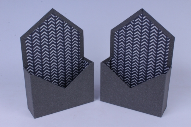 Кашпо Конверт Серое (2 шт в уп) 20x7cm h=13/30cm