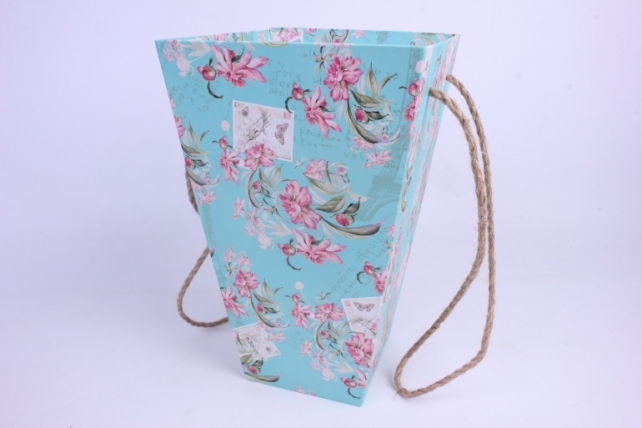 кашпо коробка трапеция , дно 11см		бирюзовая	00056310 18x18 h=29cm