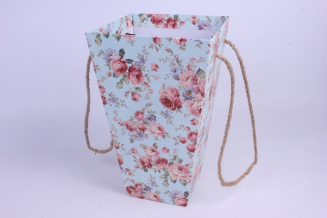 кашпо коробка трапеция , дно 11см		голубая	00056310 18x18 h=29cm