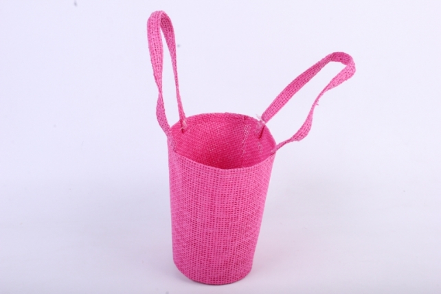 кашпо -сумка из бумажной сетки 18x11 h=15/27cm малиновое