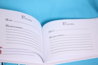 книга пожеланий+ручка &quot;люкс&quot; белая с бордовой лентой 24х16см