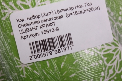 кор. набор (2шт) цилиндр нов. год  снежинка салатовая ццв4нг крафт