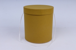 кор. набор (2шт) шляпная под цветы с ручкой крафт горчица(d=18см,h=20см) ццв4