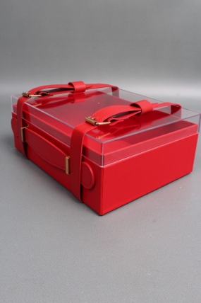 Коробка чемоданчик 23*18*9 см, 1 шт., красный. 2996М