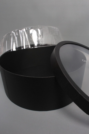 Коробка для цветов с прозрачным окошком 35*H13,5, 1 шт., черный 8123М