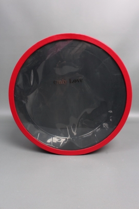 Коробка для цветов с прозрачным окошком 35*H13,5, 1 шт., красный  8116М