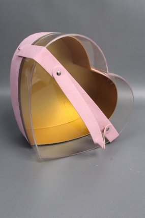 Коробка для цветов/подарков в виде сердца 25*23*14, 1 шт., св.розовый  6259М