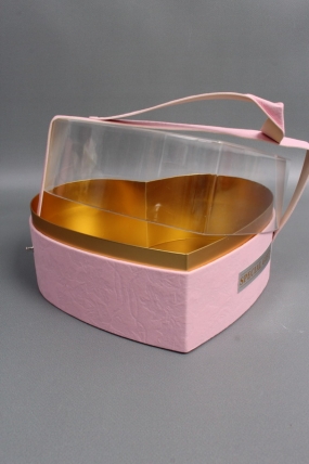 Коробка для цветов/подарков в виде сердца 25*23*14, 1 шт., св.розовый  6259М