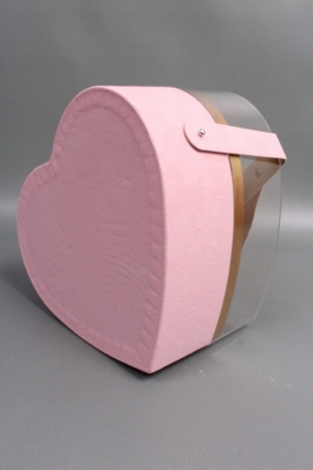 Коробка для цветов/подарков в виде сердца 25*23*14, 1 шт., св.розовый  6259М