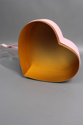 Коробка для цветов/подарков в виде сердца 25*23*14, 1 шт., св.розовый  6259М